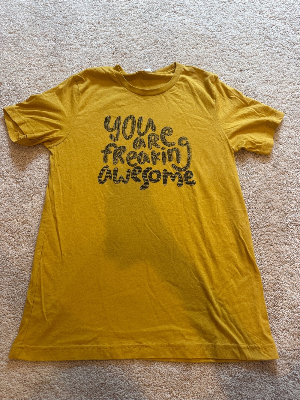 Bella Canvas Mustard Yellow Short Sleeve Tee with Black Script